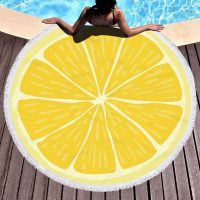 Oversized Travel Yoga Round Beach Towel with Tassels