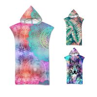 Manufactures OEMODM Design Your Own Printing Polyester Microfiber Recycled Towelling Hooded Beach Robe