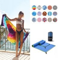 Personalized Oversized Embossed Sublimation Multi Printing Yoga Towels Microfiber Beach Towel and Bag
