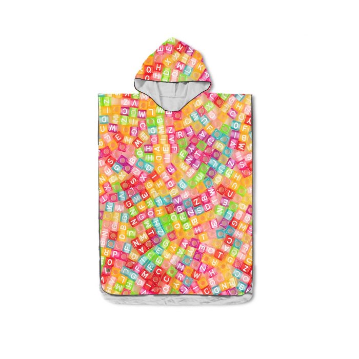 Poncho Children Personalized Hooded Beach Towels Printing Kids High Quality Microfiber OEM Changing Robe