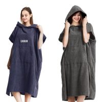 Popular Hooded Beach Towels Soft Comfortable Cotton Beach Robe With Logo Custom Print