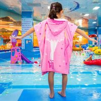 Private Convenient Swimming Towels For Kids Hooded Beach Baby Kids Towel Surf Poncho in Pool