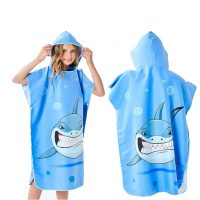 Pullover Personal Design Eco Friendly Beach Kids Towel Robe with Hood Children Swimming Soft Poncho Towel
