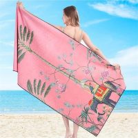 Summer Quick Dry Sublimation Printed Microfiber Suede Waffle Sand Resistant Branded beach towels