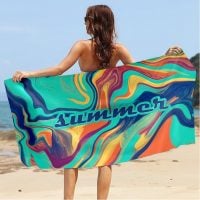 Wholesale Custom Design Digital Printed Logo Micro Fibre Personalized Lightweight Bondi Beach Towel