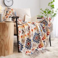 Adult Happy New Year Custom Minky Flannel Blankets Travel Portable Plush Comfortable Sofa Throw Mat