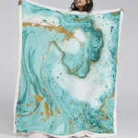 Happy New Year Adult Embroidered Fleece Wool Blankets Travel Portable Plush Comfortable Sofa Flannel Blanket