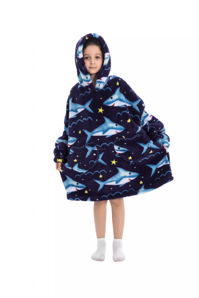 Wearable Hooded Blanket for Boys and Girls