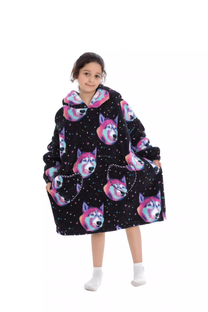 Children's Wearable Blanket with Hood 