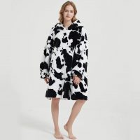 Men Hoodie Sweatshirt Winter Fleece Sherpa Wearable Blanket Sleeve Hoodies Women Pullover