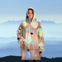 Oversized Winter Sweater Blanket Hoodie with Sleeves Fleece Women Sweatshirt Hooded Blanket