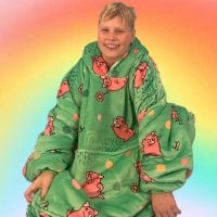 Sherpa Plus Size Fleece Blanket Wearable Comfy Hooded Sweatshirt Blanket for Women Men Teens