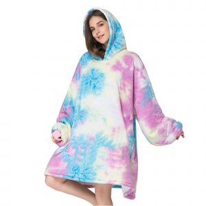 Winter Weighted Blanket with Sleeves Women Soft Warm Sweatshirt Fleece Sherpa Huge TV Blanket Pullover Wearable Blankets