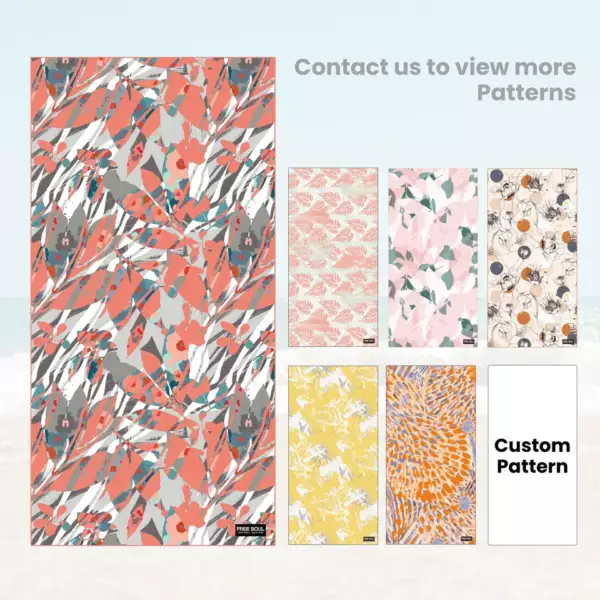 sand free beach towel with customized pattern
