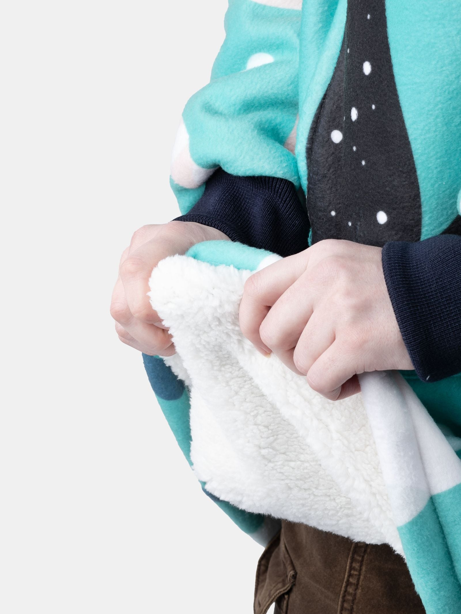 Sherpa fleece interior hooded blanket wholesale OEM