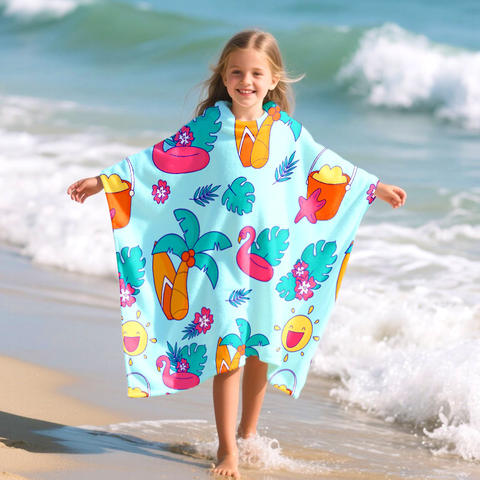 Hooded beach towel fabric detail wholesale