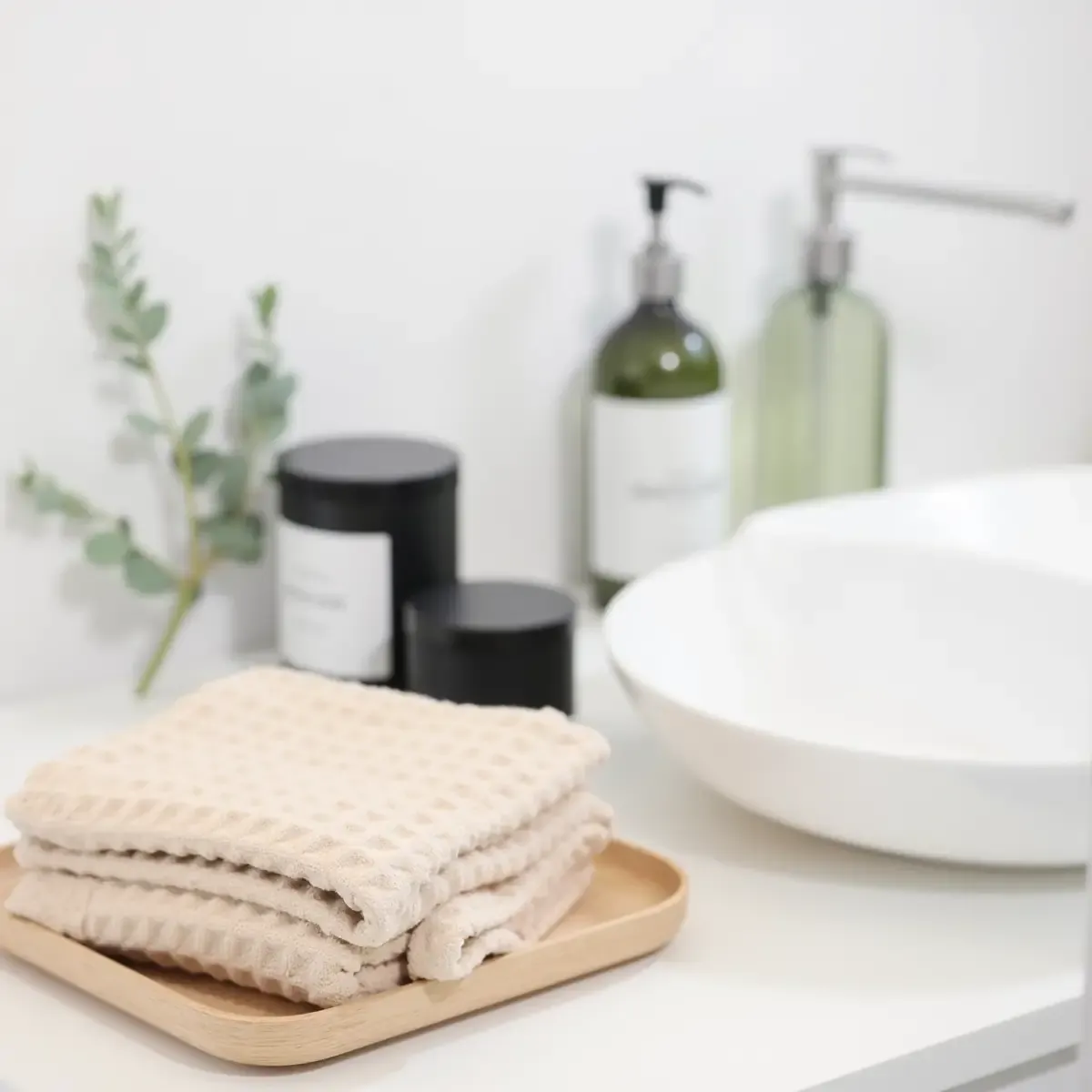 Custom waffle hand towel OEM wholesale spa hotel