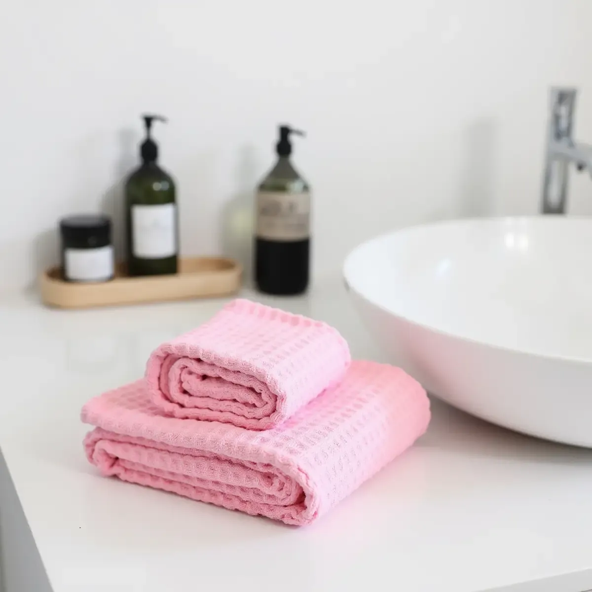 Custom waffle hand towel OEM wholesale spa hotel