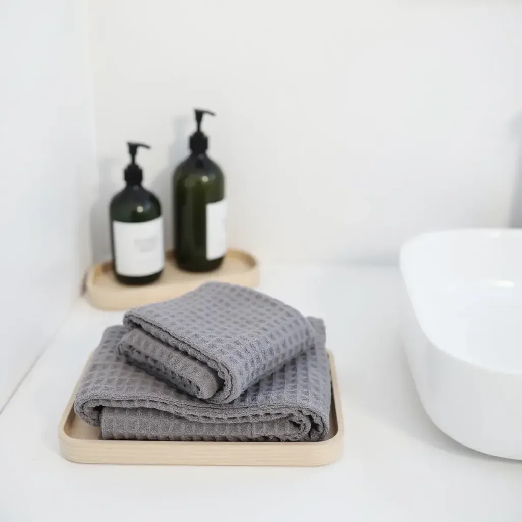 Custom waffle hand towel OEM wholesale spa hotel