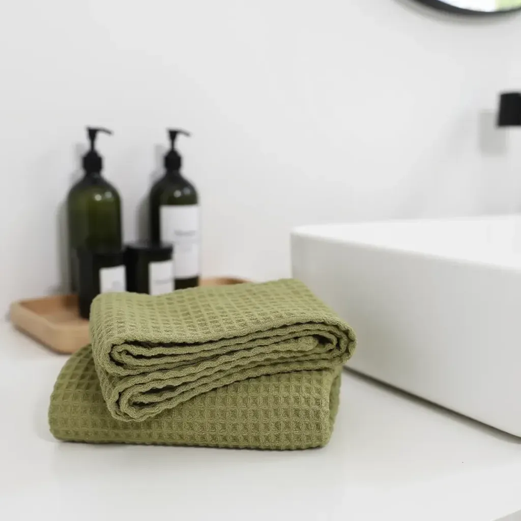 Custom waffle hand towel OEM wholesale spa hotel