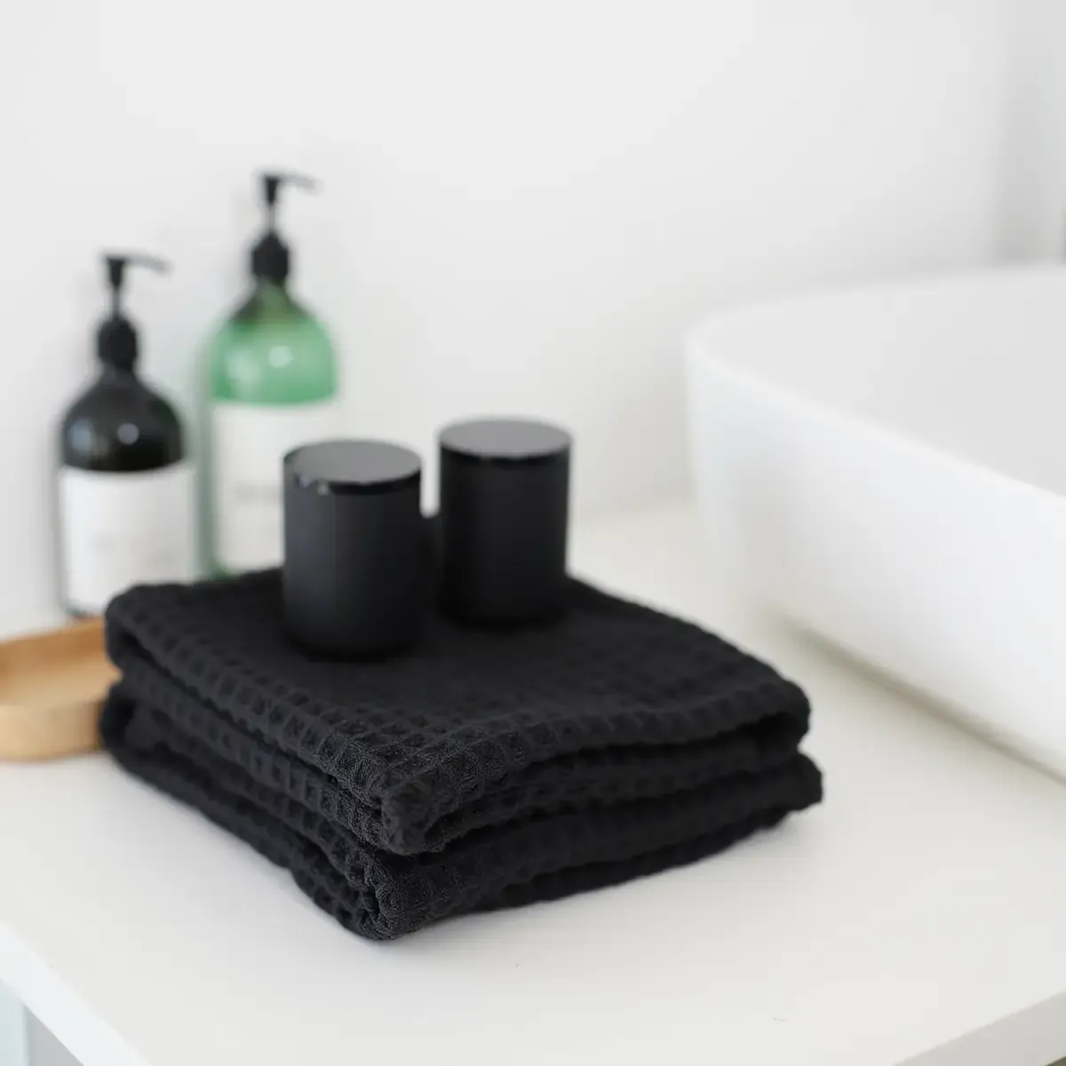 Custom waffle hand towel OEM wholesale spa hotel